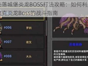 关于失落城堡炎龙BOSS打法攻略：如何利用适当武器攻克炎龙Boss的战斗指南