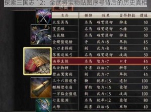 探索三国志 12：全武将宝物贴图序号背后的历史真相