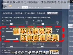 和平精英ACVAL突击深度测评：性能强度解析与实战体验报告