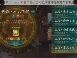 神都夜行录水火不容攻略：全方位阵容搭配策略与实战指南