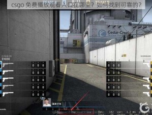 csgo 免费播放观看入口在哪里？如何找到可靠的？