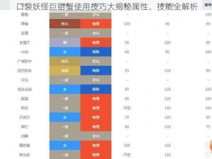 口袋妖怪巨钳蟹使用技巧大揭秘属性、技能全解析