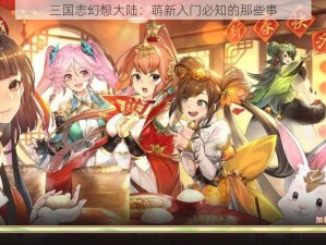 三国志幻想大陆：萌新入门必知的那些事