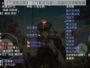 范海辛的惊奇之旅3：法师巅峰挑战——无脑打法攻略秘籍揭秘