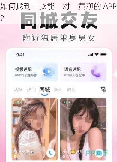 如何找到一款能一对一黄聊的 APP？