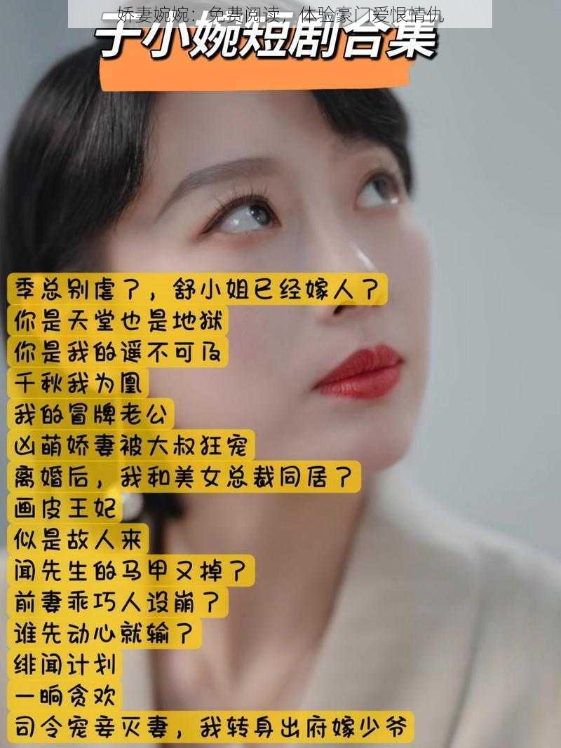 娇妻婉婉：免费阅读，体验豪门爱恨情仇