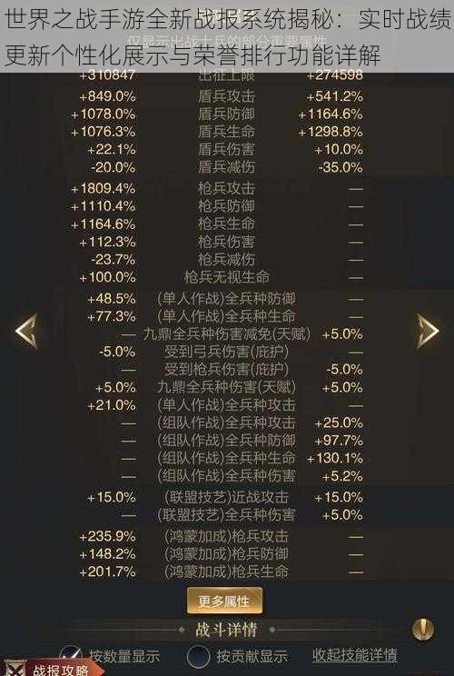 世界之战手游全新战报系统揭秘：实时战绩更新个性化展示与荣誉排行功能详解