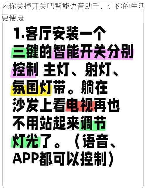 求你关掉开关吧智能语音助手，让你的生活更便捷