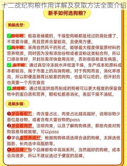 十二战纪狗粮作用详解及获取方法全面介绍