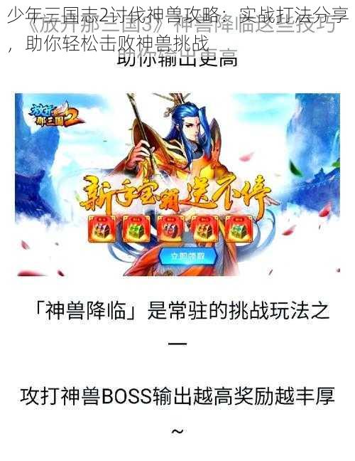 少年三国志2讨伐神兽攻略：实战打法分享，助你轻松击败神兽挑战