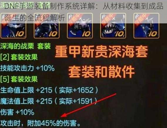 DNF手游装备制作系统详解：从材料收集到成品诞生的全流程解析