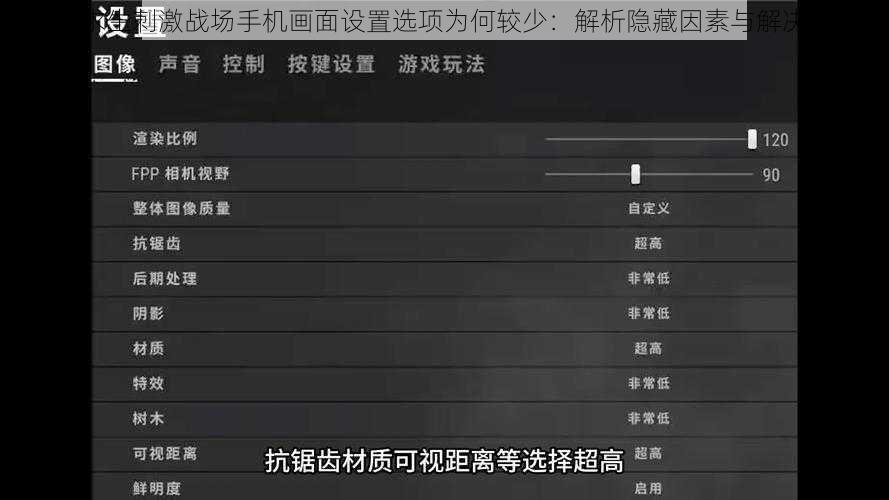 绝地求生刺激战场手机画面设置选项为何较少：解析隐藏因素与解决方案