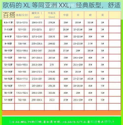 欧码的 XL 等同亚洲 XXL，经典版型，舒适百搭