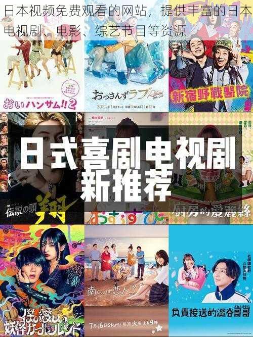 日本视频免费观看的网站，提供丰富的日本电视剧、电影、综艺节目等资源