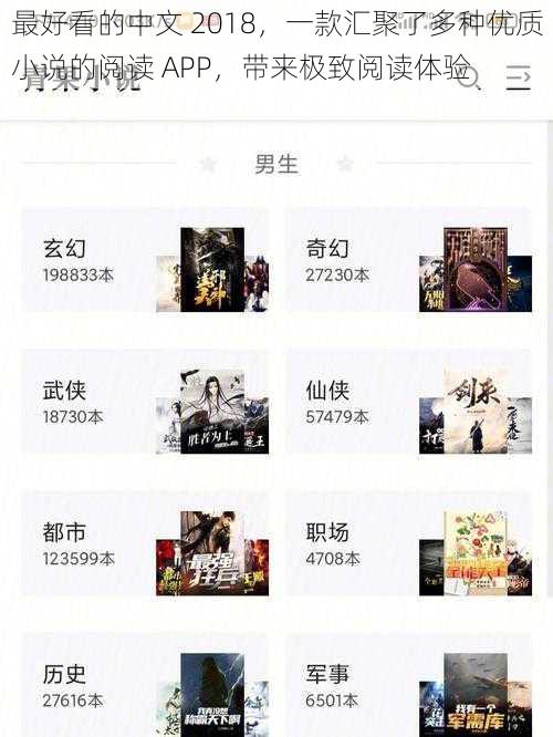 最好看的中文 2018，一款汇聚了多种优质小说的阅读 APP，带来极致阅读体验