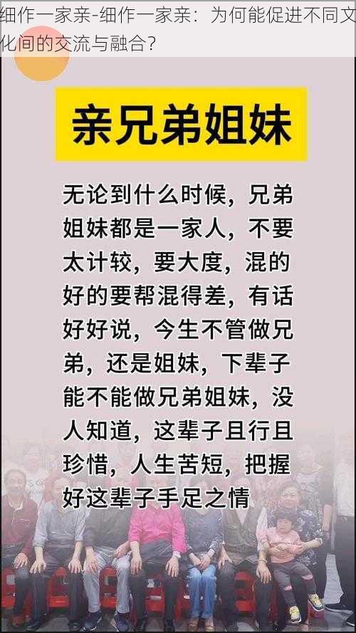 细作一家亲-细作一家亲：为何能促进不同文化间的交流与融合？