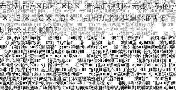 无线乱码A区B区C区D区_请详细说明在无线乱码的 A 区、B 区、C 区、D 区分别出现了哪些具体的乱码现象及相关影响？