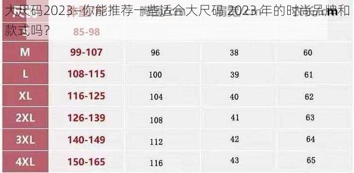 大尺码2023—你能推荐一些适合大尺码 2023 年的时尚品牌和款式吗？