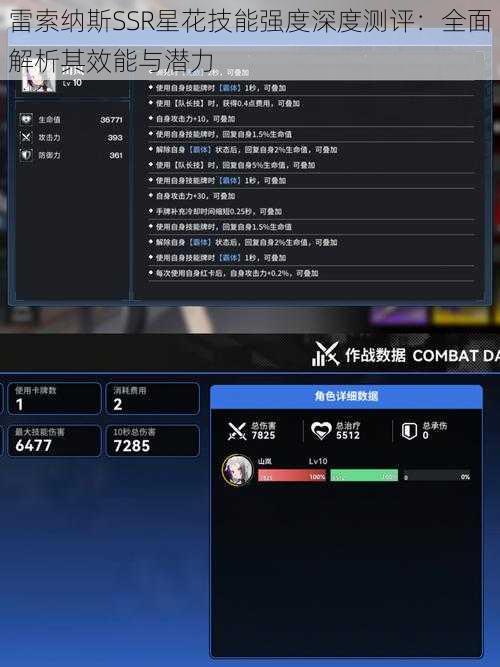 雷索纳斯SSR星花技能强度深度测评：全面解析其效能与潜力