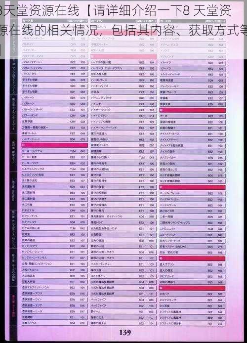 8天堂资源在线【请详细介绍一下8 天堂资源在线的相关情况，包括其内容、获取方式等】