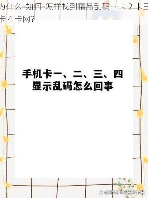 为什么-如何-怎样找到精品乱码一卡 2 卡三卡 4 卡网？