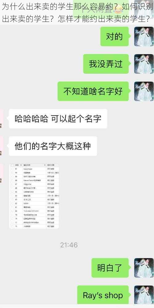 为什么出来卖的学生那么容易约？如何识别出来卖的学生？怎样才能约出来卖的学生？