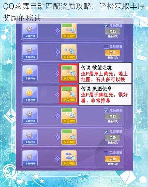 QQ炫舞自动匹配奖励攻略：轻松获取丰厚奖励的秘诀