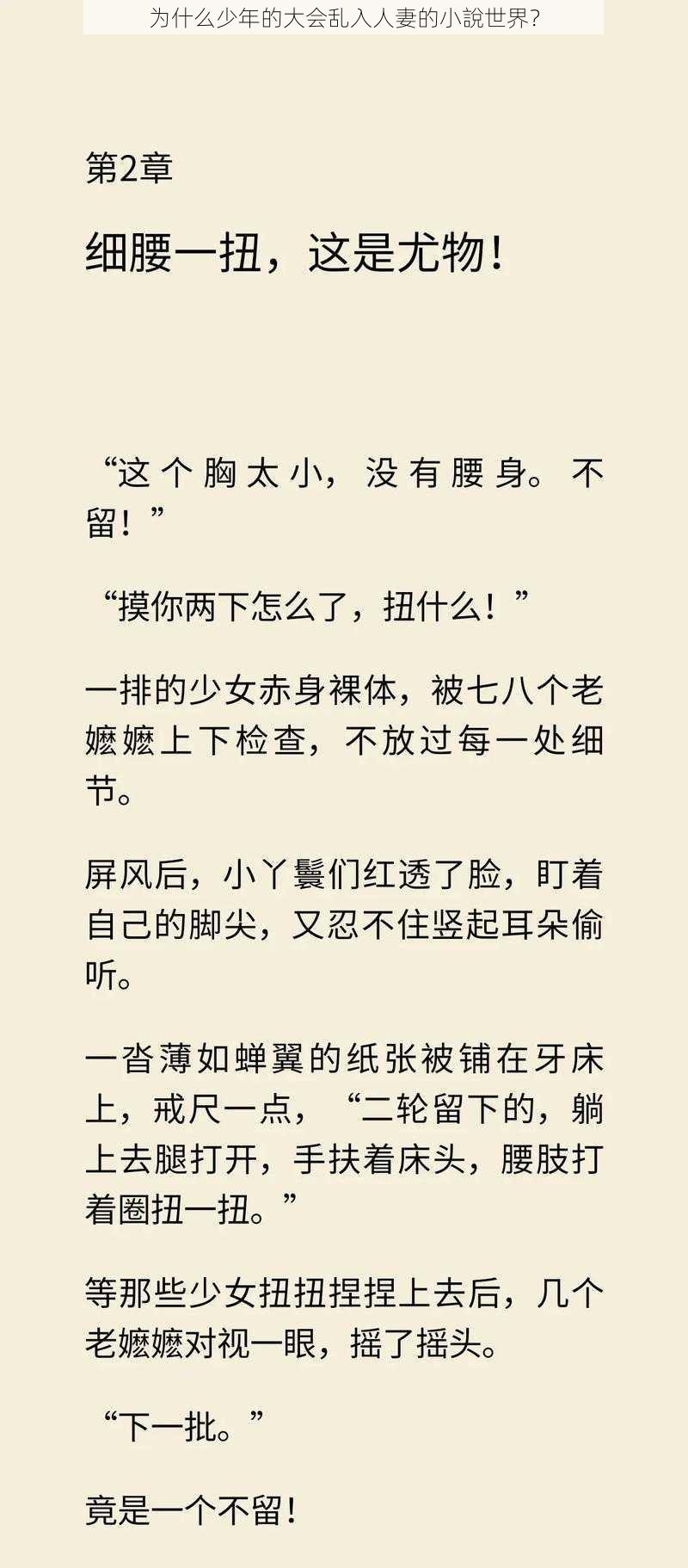 为什么少年的大会乱入人妻的小說世界？