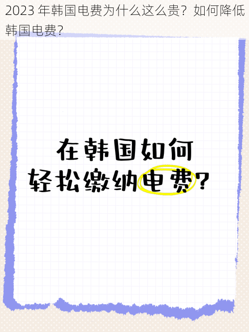 2023 年韩国电费为什么这么贵？如何降低韩国电费？