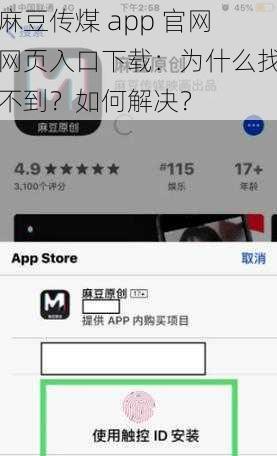 麻豆传煤 app 官网网页入口下载：为什么找不到？如何解决？