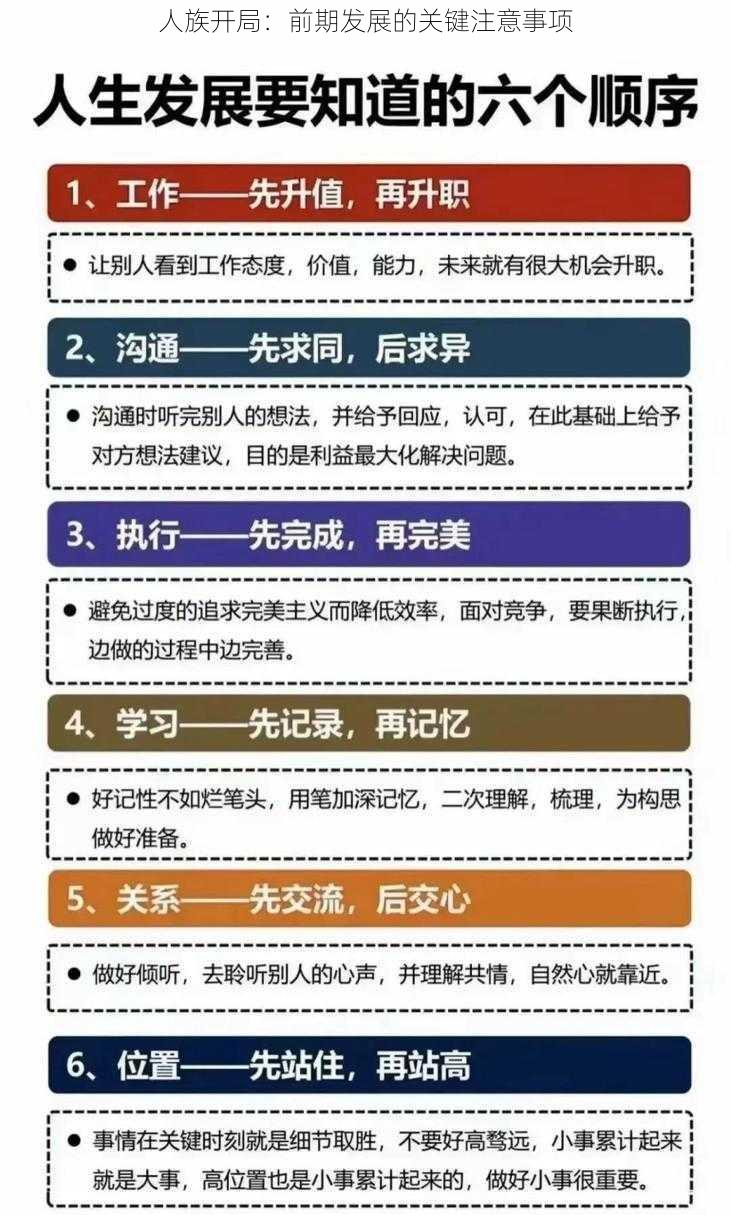 人族开局：前期发展的关键注意事项