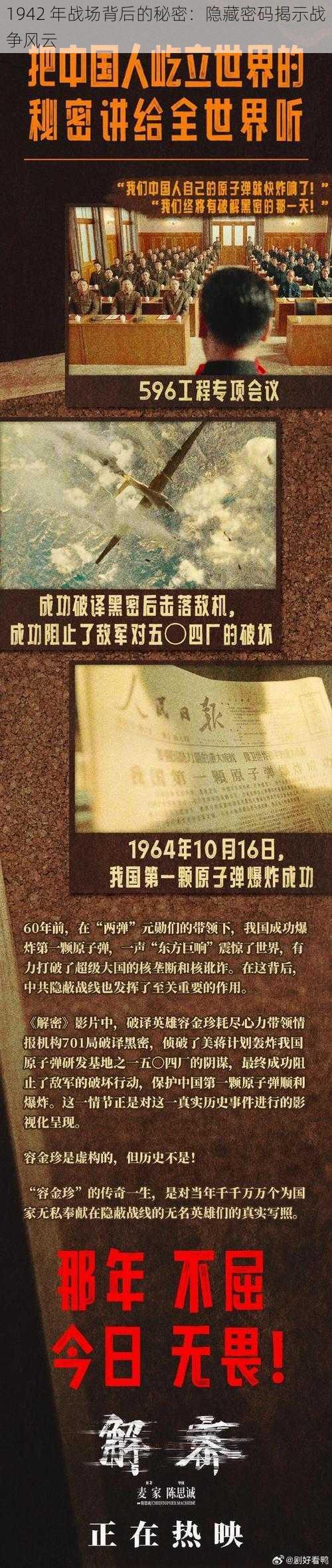 1942 年战场背后的秘密：隐藏密码揭示战争风云