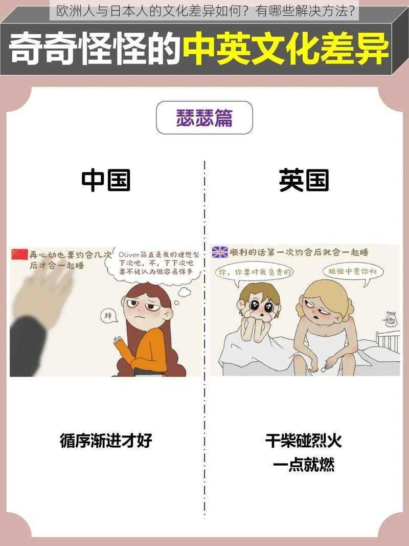 欧洲人与日本人的文化差异如何？有哪些解决方法？