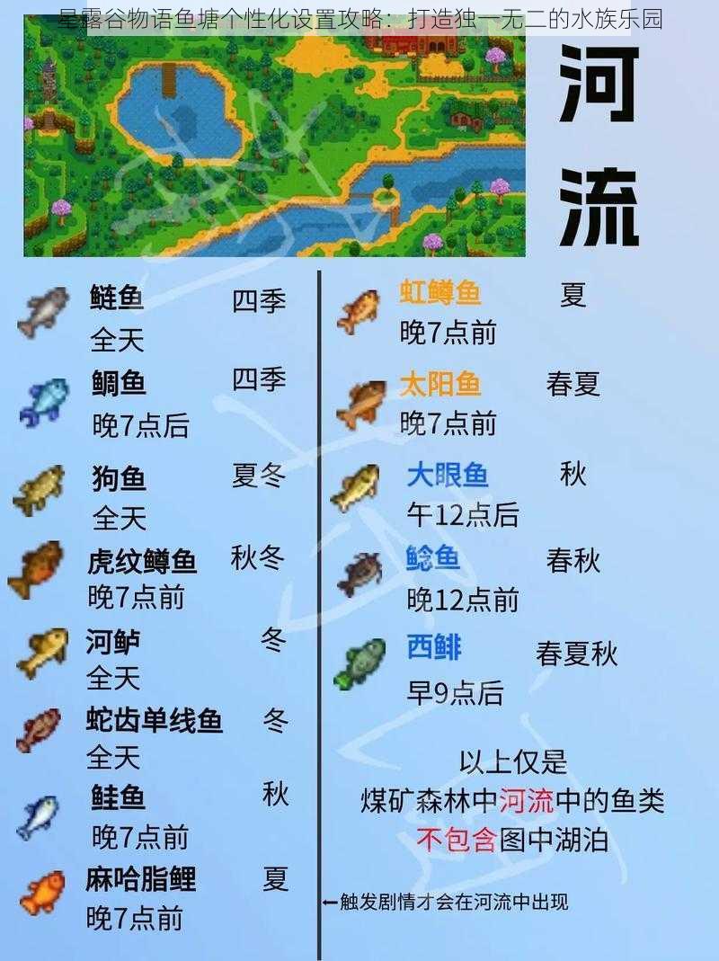 星露谷物语鱼塘个性化设置攻略：打造独一无二的水族乐园