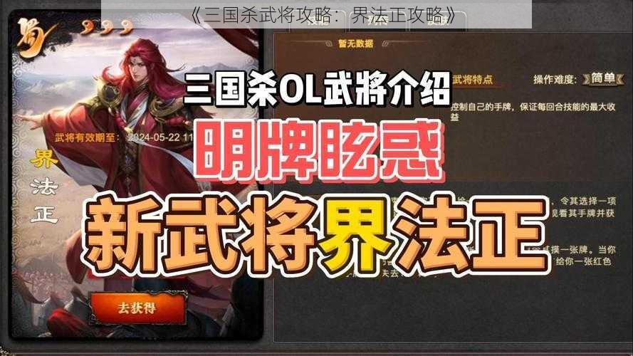 《三国杀武将攻略：界法正攻略》