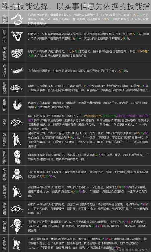 鳐的技能选择：以实事信息为依据的技能指南