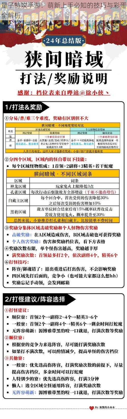 量子特攻手游：萌新上手必知的技巧与彩蛋全解析