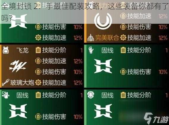 全境封锁 2：手最佳配装攻略，这些装备你都有了吗？