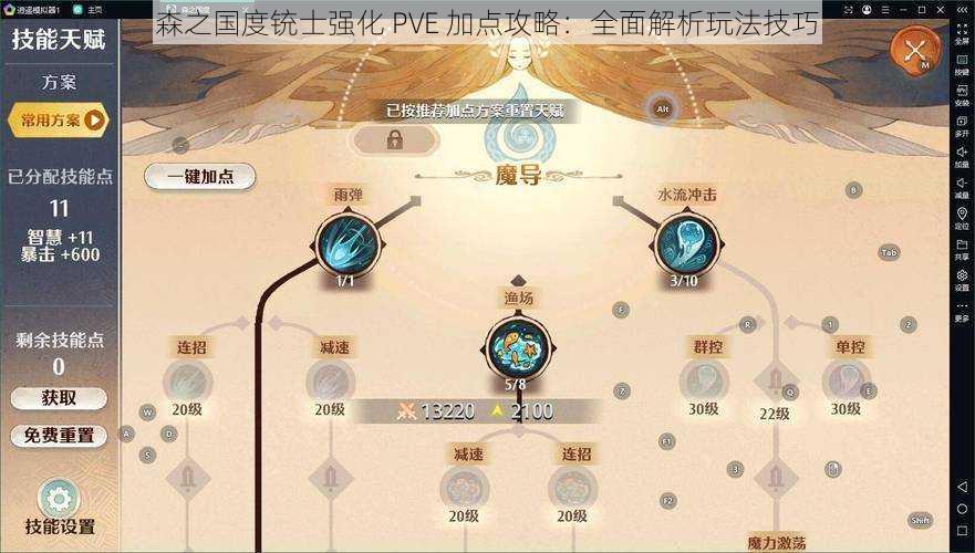 森之国度铳士强化 PVE 加点攻略：全面解析玩法技巧