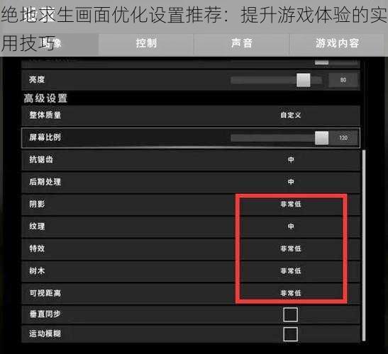 绝地求生画面优化设置推荐：提升游戏体验的实用技巧