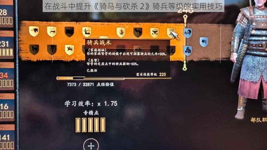 在战斗中提升《骑马与砍杀 2》骑兵等级的实用技巧